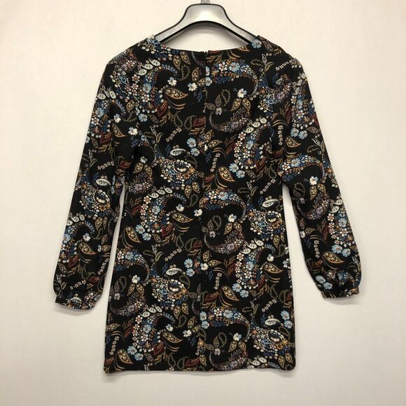 WAYF Women Long Sleeve Floral Boho Polyester Dress Size Small Black B261 -23 - Picture 13 of 15
